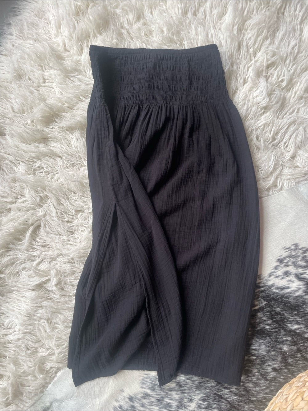 GAP Black Smocked Maxi Skirt